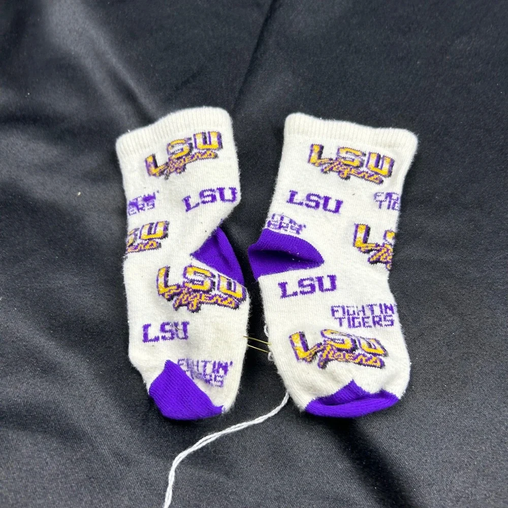 LSU Tigers Infant Socks White Purple Tigers Fan Gear Kids